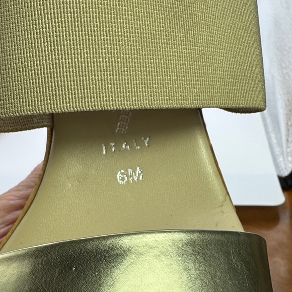 CONTESSA ITALIAN SHOEMAKER NWOT SZ 6M platform Gold&tan elastic arch - Picture 11 of 11